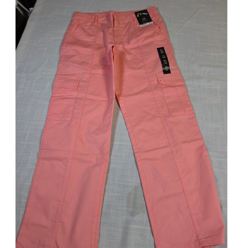 Art Class Girls Cargo Pants Coral Pink Mid Rise Relaxed Leg XL 14 NWT